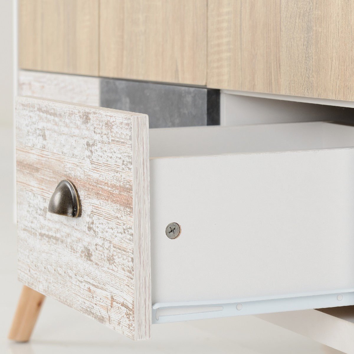 Nordic 3 Door 3 Drawer Wardrobe - Seconique