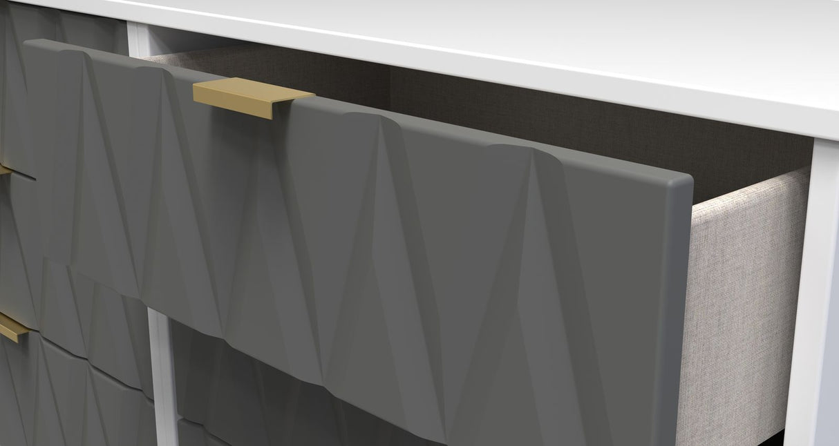 Diamond 6 Drawer Midi Chest with Gold Hairpin Legs