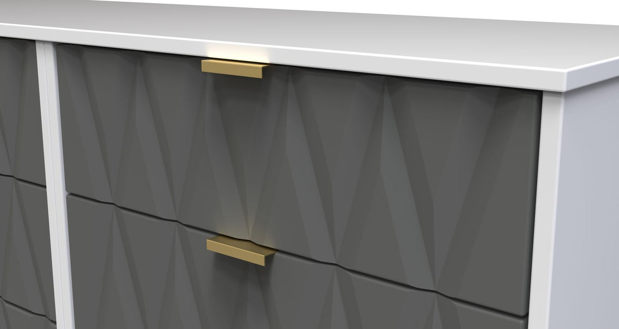 Diamond 6 Drawer Midi Chest with Gold Hairpin Legs