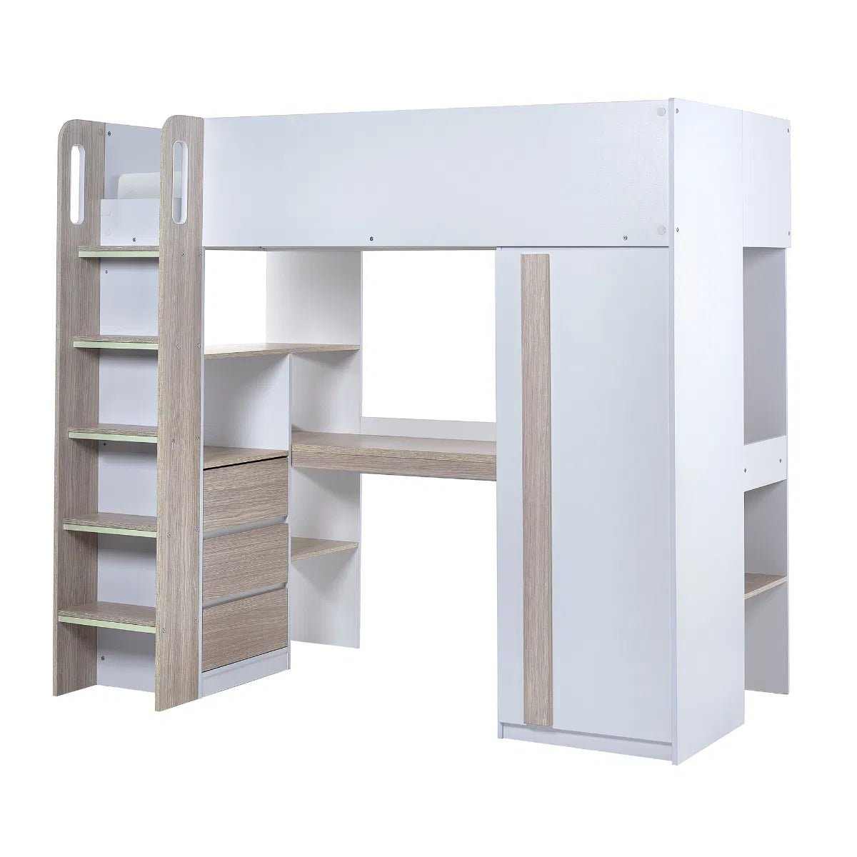 Ocean High Sleeper Bed Frame with Desk - Julian Bowen