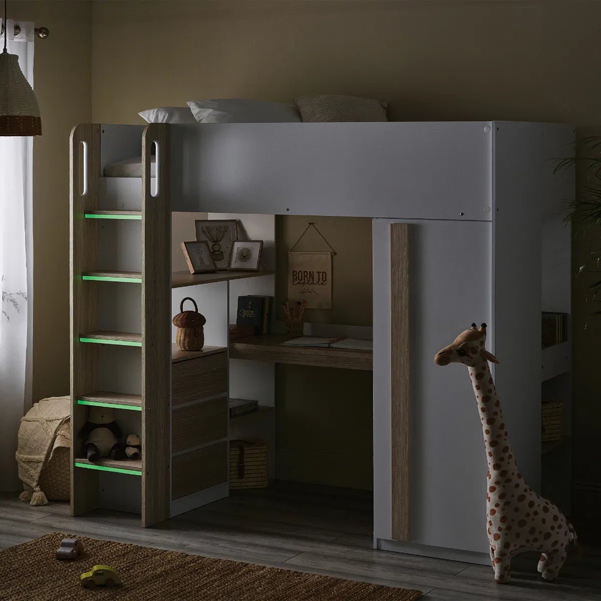 Ocean High Sleeper Bed Frame with Desk - Julian Bowen