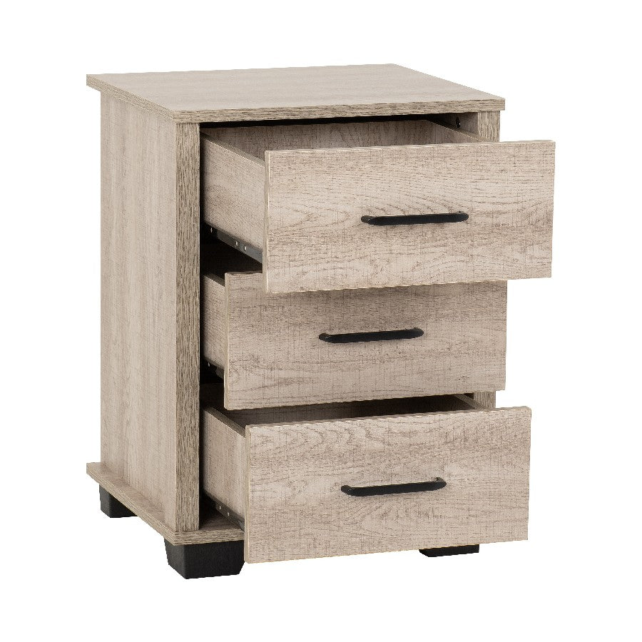 Oliver 3 Drawer Bedside - Seconique