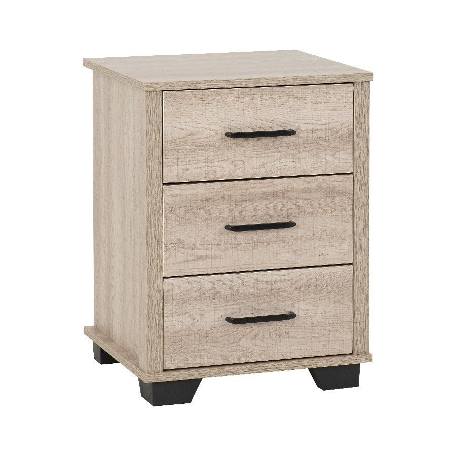 Oliver 3 Drawer Bedside - Seconique