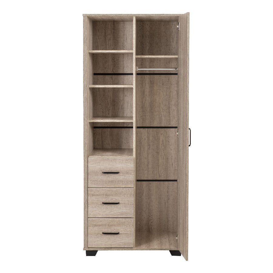 Oliver Open Wardrobe 3 Drawers 1 Door - Seconique