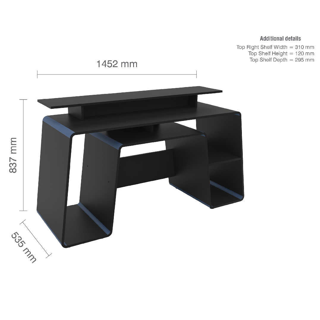Onyx Gaming Computer Desk - Birlea