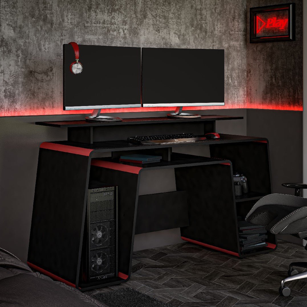 Onyx Gaming Computer Desk - Birlea