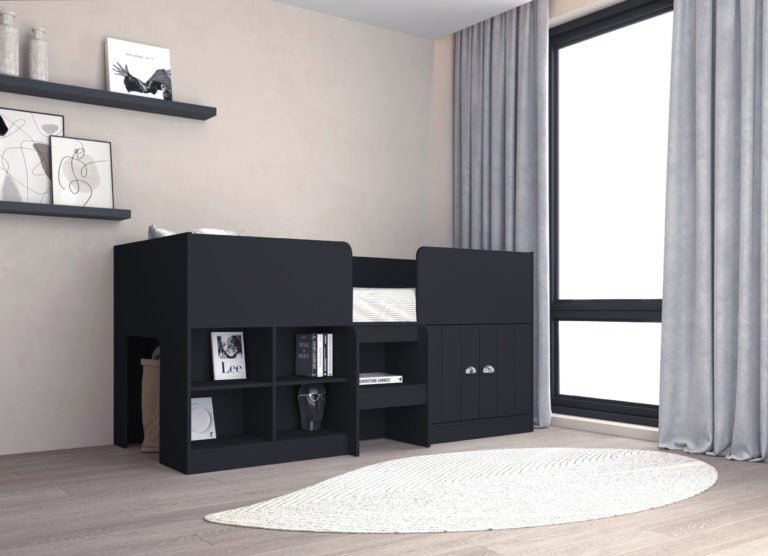 Orlando Low Sleeper Bed Frame with Storage - Seconique