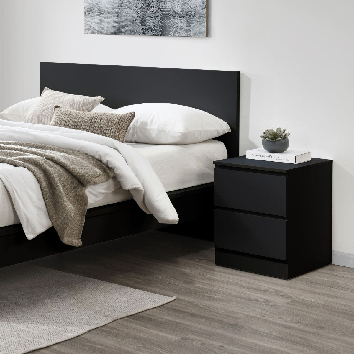 Oslo 2 Drawer Bedside Table - Birlea