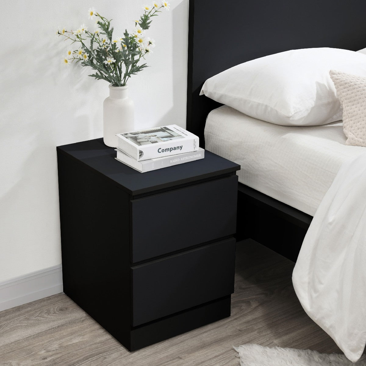 Oslo 2 Drawer Bedside Table - Birlea