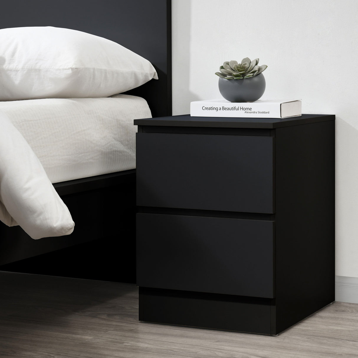Oslo 2 Drawer Bedside Table - Birlea