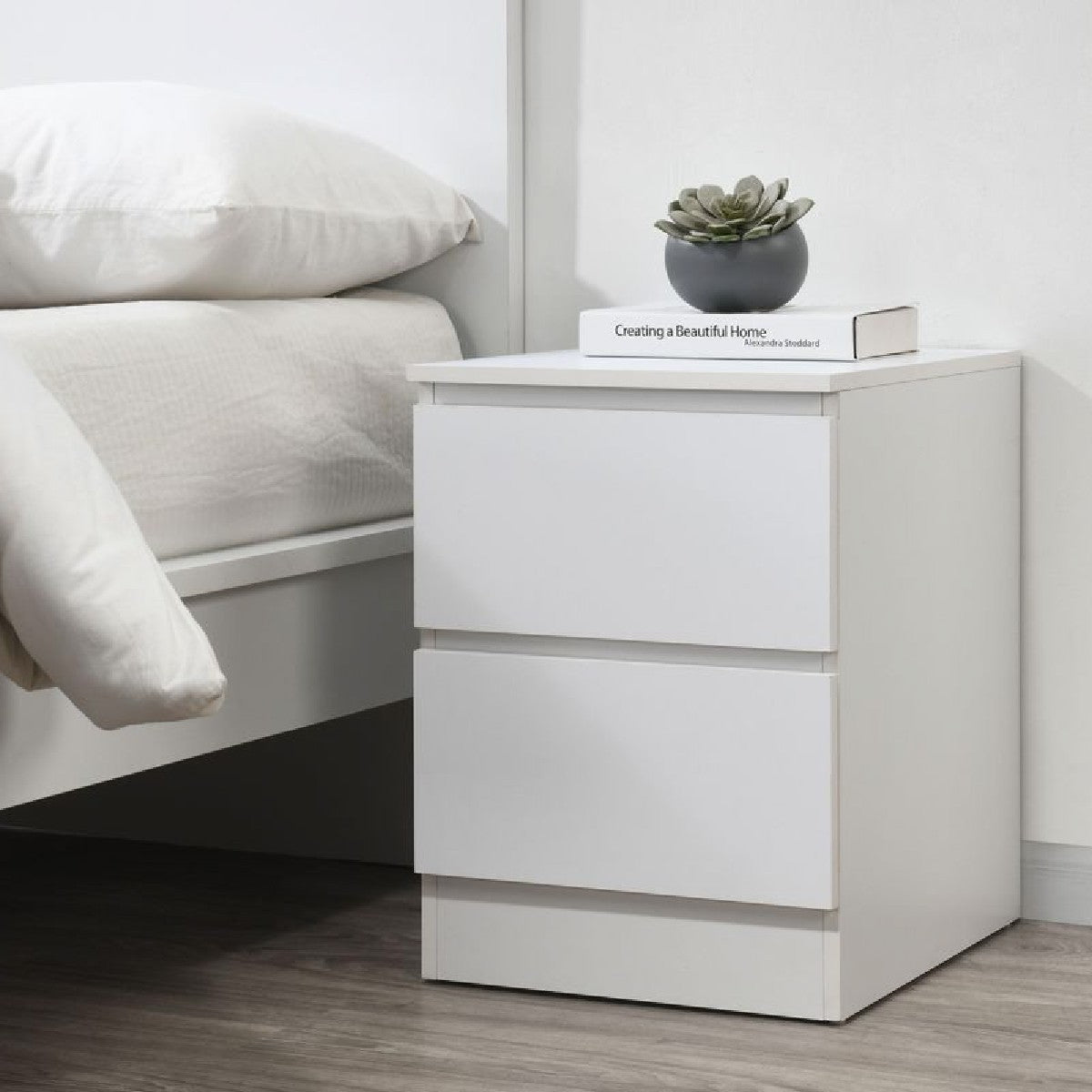Oslo 2 Drawer Bedside Table - Birlea