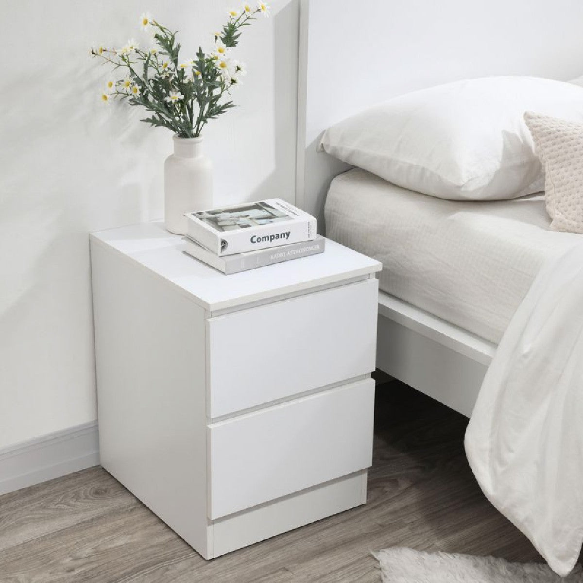 Oslo 2 Drawer Bedside Table - Birlea