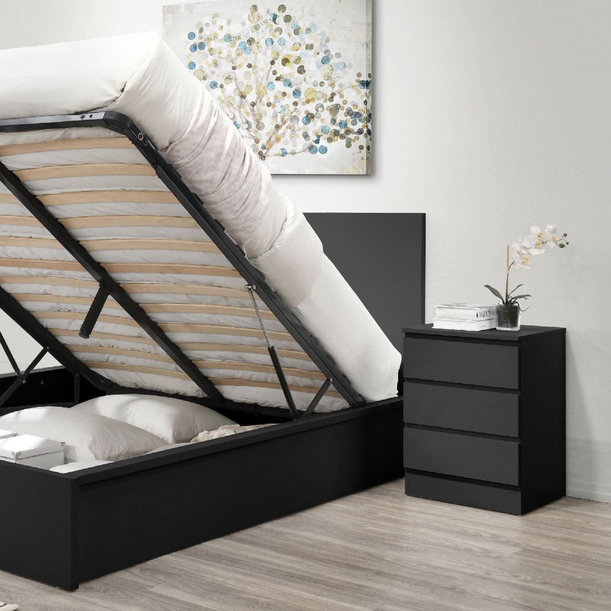 Oslo 3 Drawer Bedside Table - Birlea