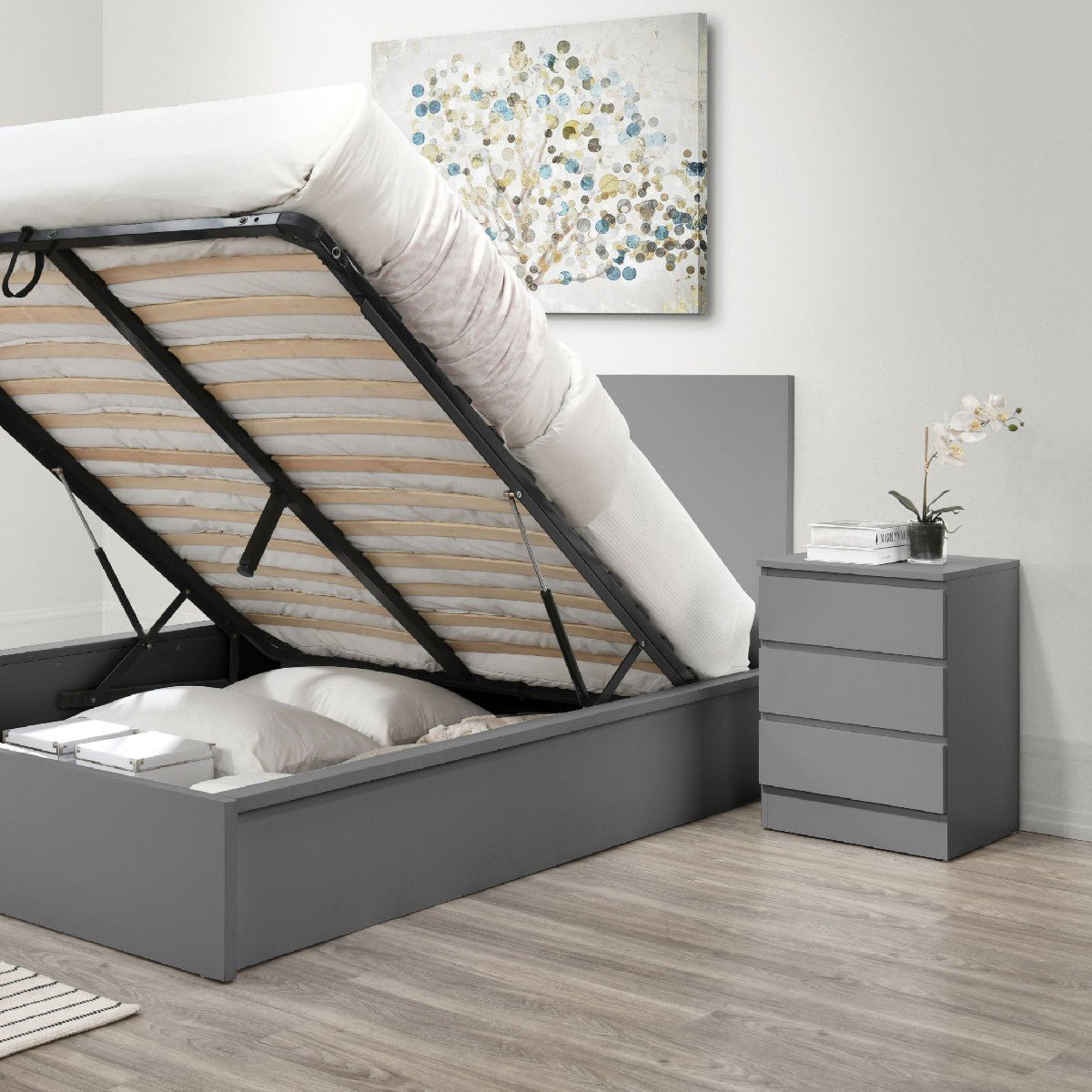 Oslo 3 Drawer Bedside Table - Birlea