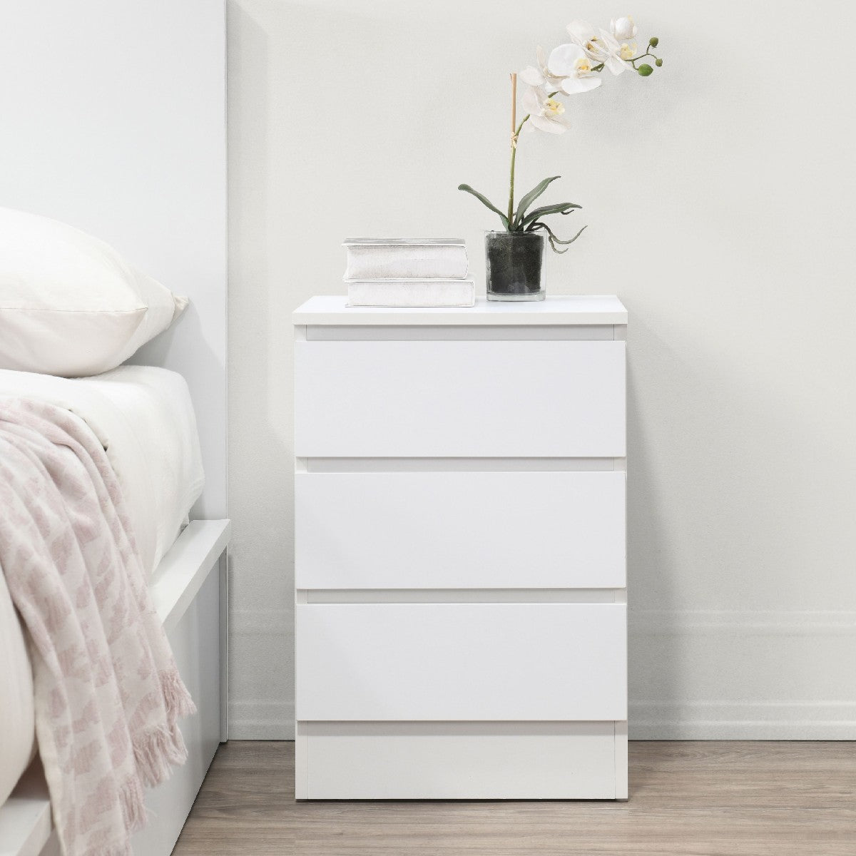 Oslo 3 Drawer Bedside Table - Birlea