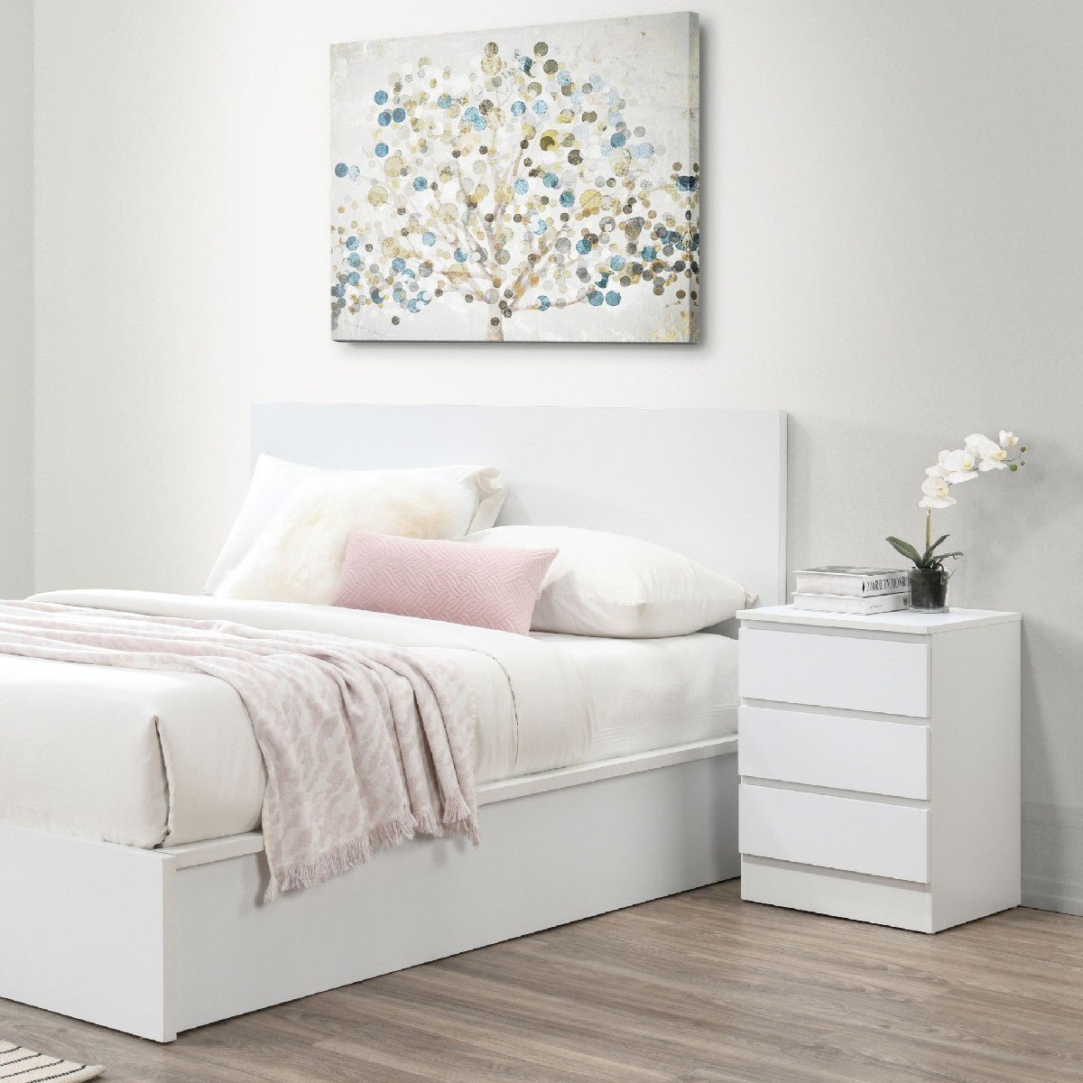 Oslo 3 Drawer Bedside Table - Birlea