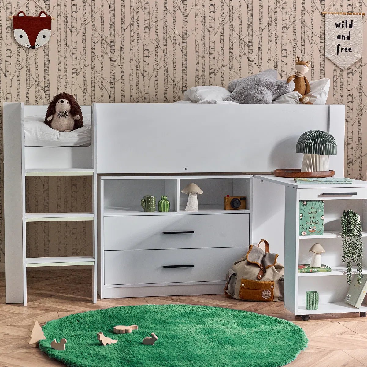 Otis 3ft Single Mid Sleeper with 2 Drawers - Julian Bowen