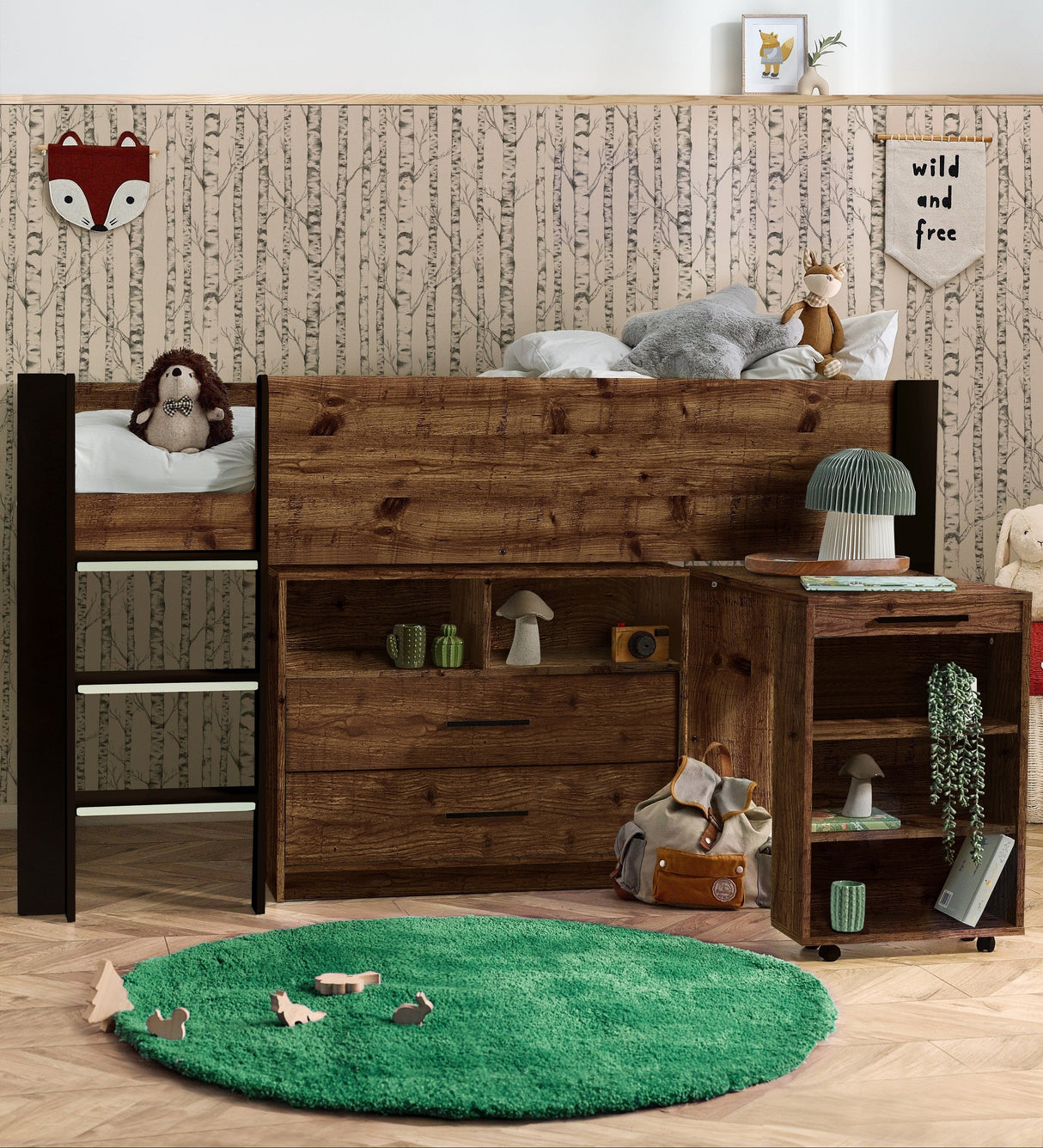 Otis 3ft Single Mid Sleeper with 2 Drawers - Julian Bowen