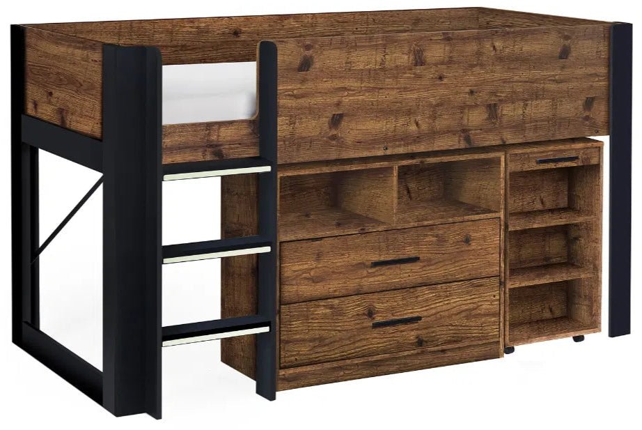 Otis 3ft Single Mid Sleeper with 2 Drawers - Julian Bowen