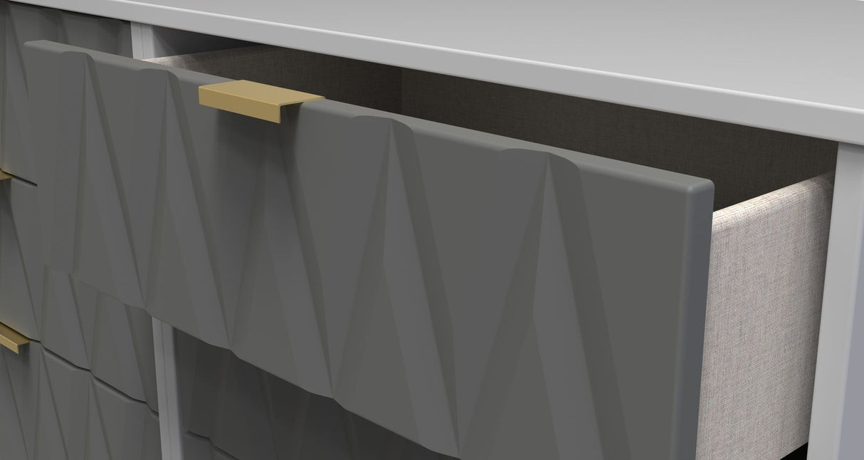 Diamond 6 Drawer Midi Chest with Gold Hairpin Legs