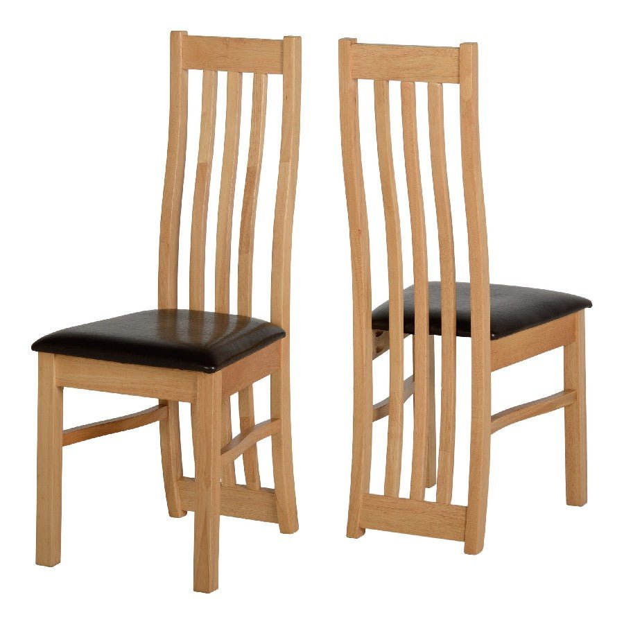 Pair of Ainsley Faux Leather Dining Chairs - Seconique