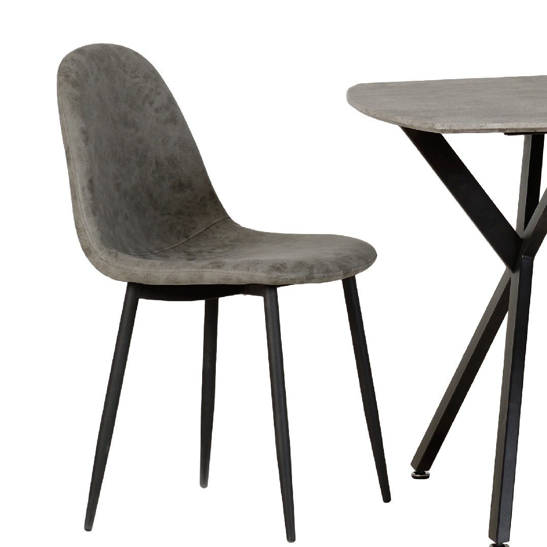 Pair of Athens Faux Leather Dining Chairs - Seconique