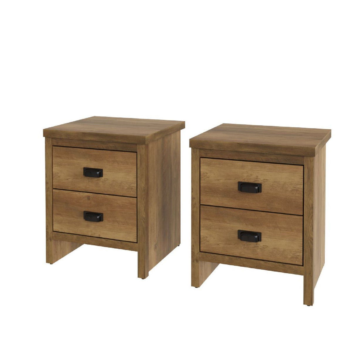 Pair of Boston Knotty Wood Effect 2 Drawer Bedsides - GFW