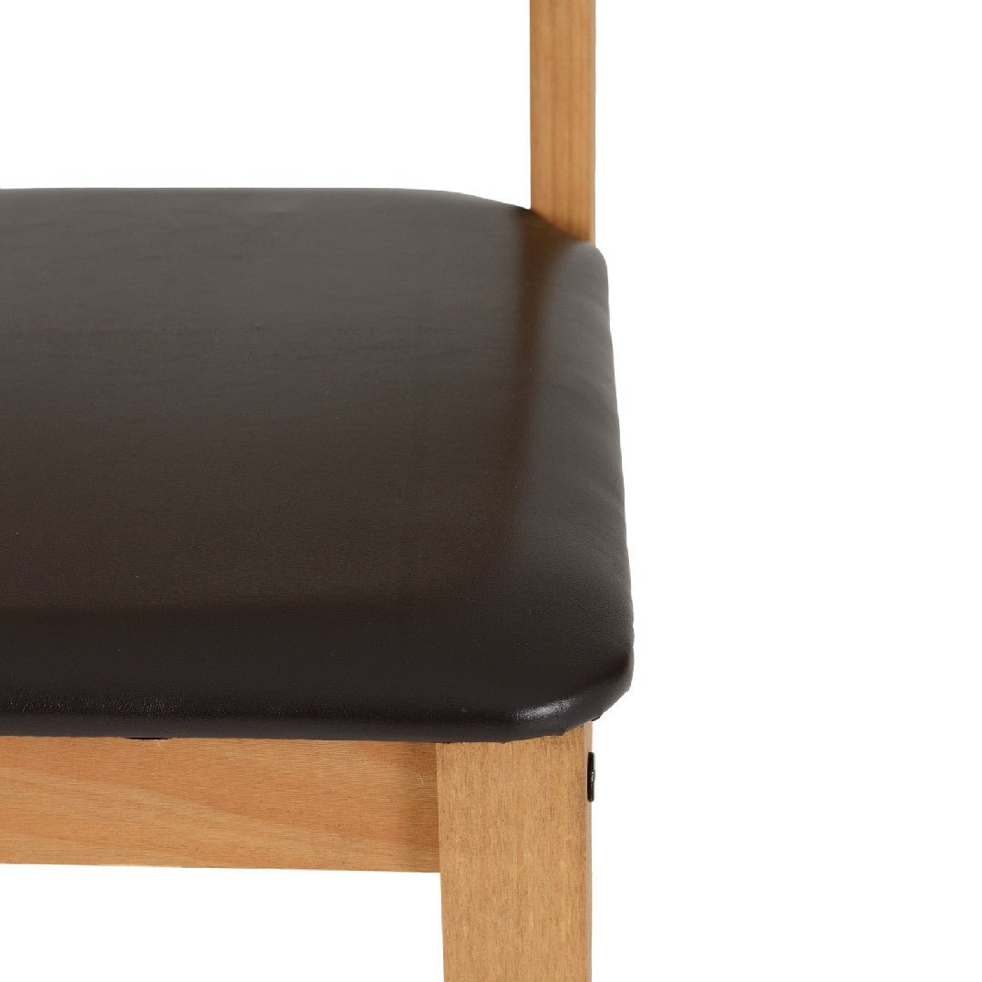 Pair of Corona Faux Leather Dining Chairs - Seconique