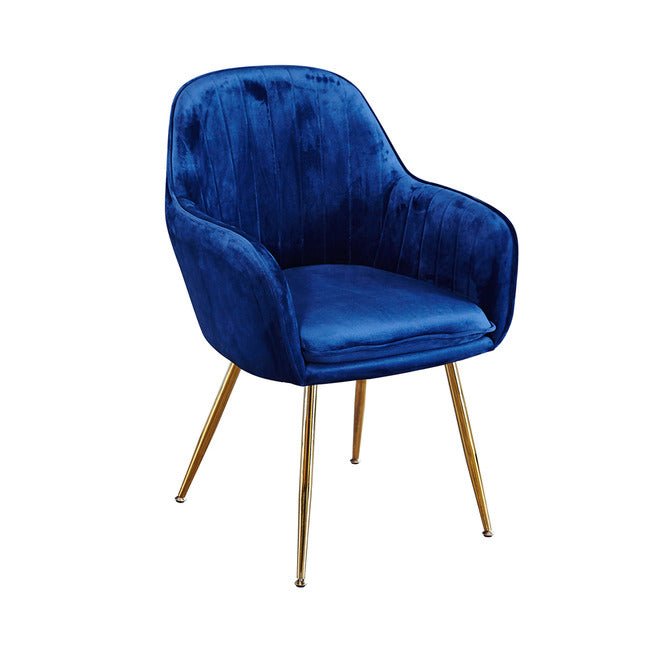 Pair of Lara Velvet Dining Chairs with Gold Legs - LPD