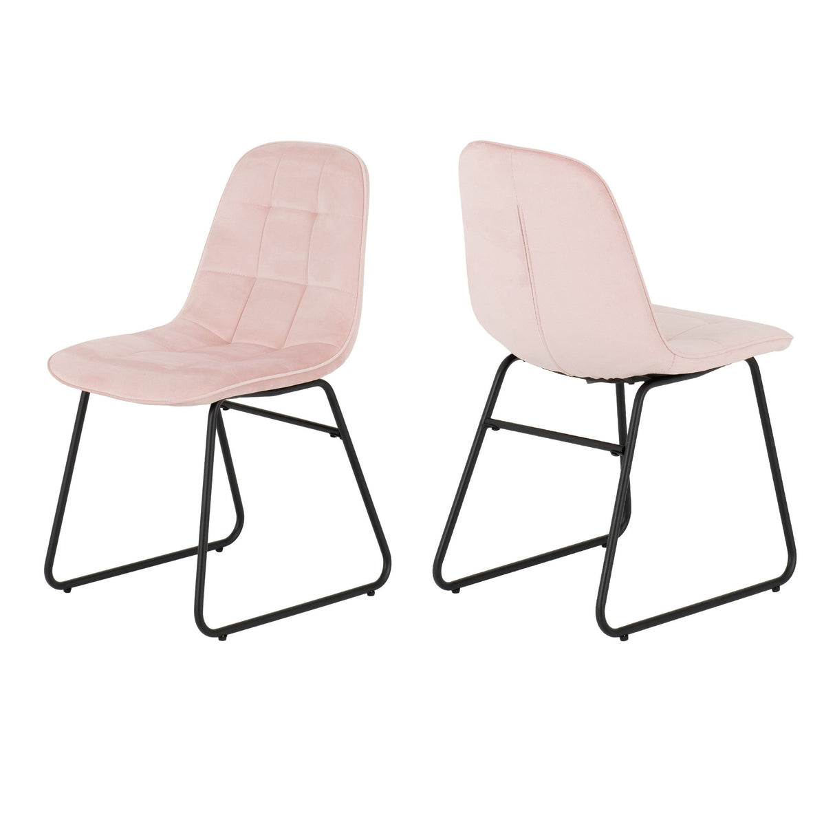 Pair of Lukas Velvet Dining Chairs - Seconique