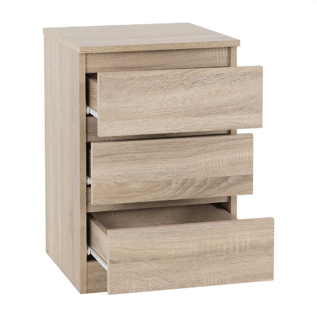 Pair of Malvern 3 Drawer Bedside Tables - Seconique