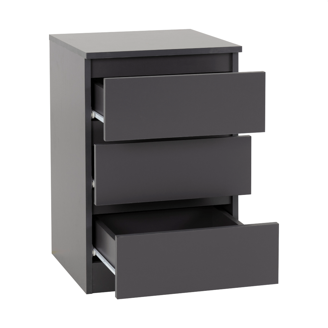 Pair of Malvern 3 Drawer Bedside Tables - Seconique