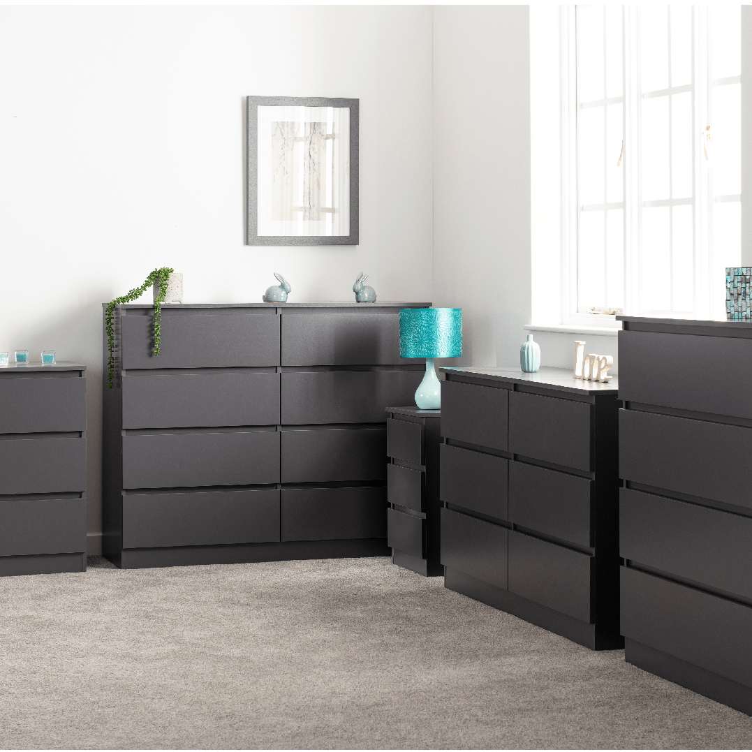 Pair of Malvern 3 Drawer Bedside Tables - Seconique