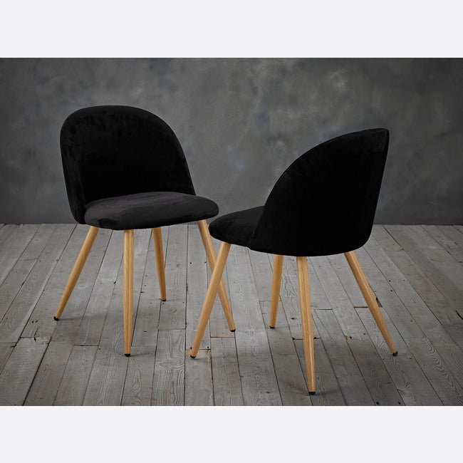 Pair of Venice Velvet Dining Chairs - LPD