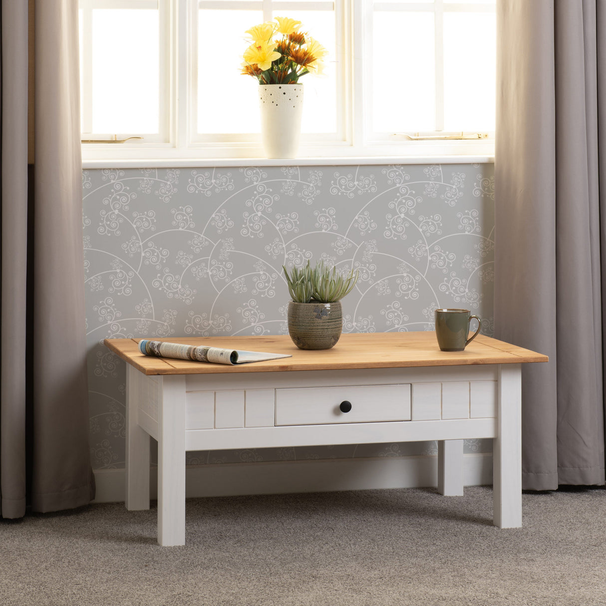 Panama 1 Drawer Coffee Table - Seconique