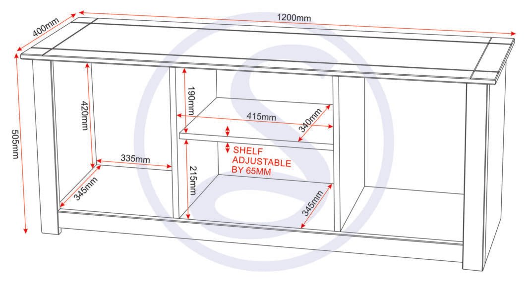 Panama 2 Door 1 Shelf TV Unit - Seconique