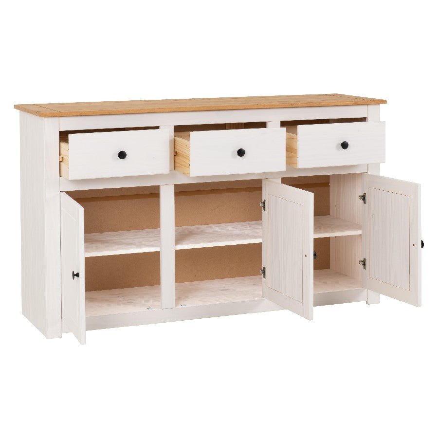 Panama 3 Door 3 Drawer Sideboard - Seconique