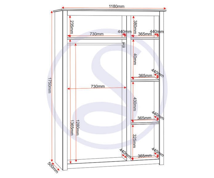 Panama 3 Door Wardrobe - Seconique