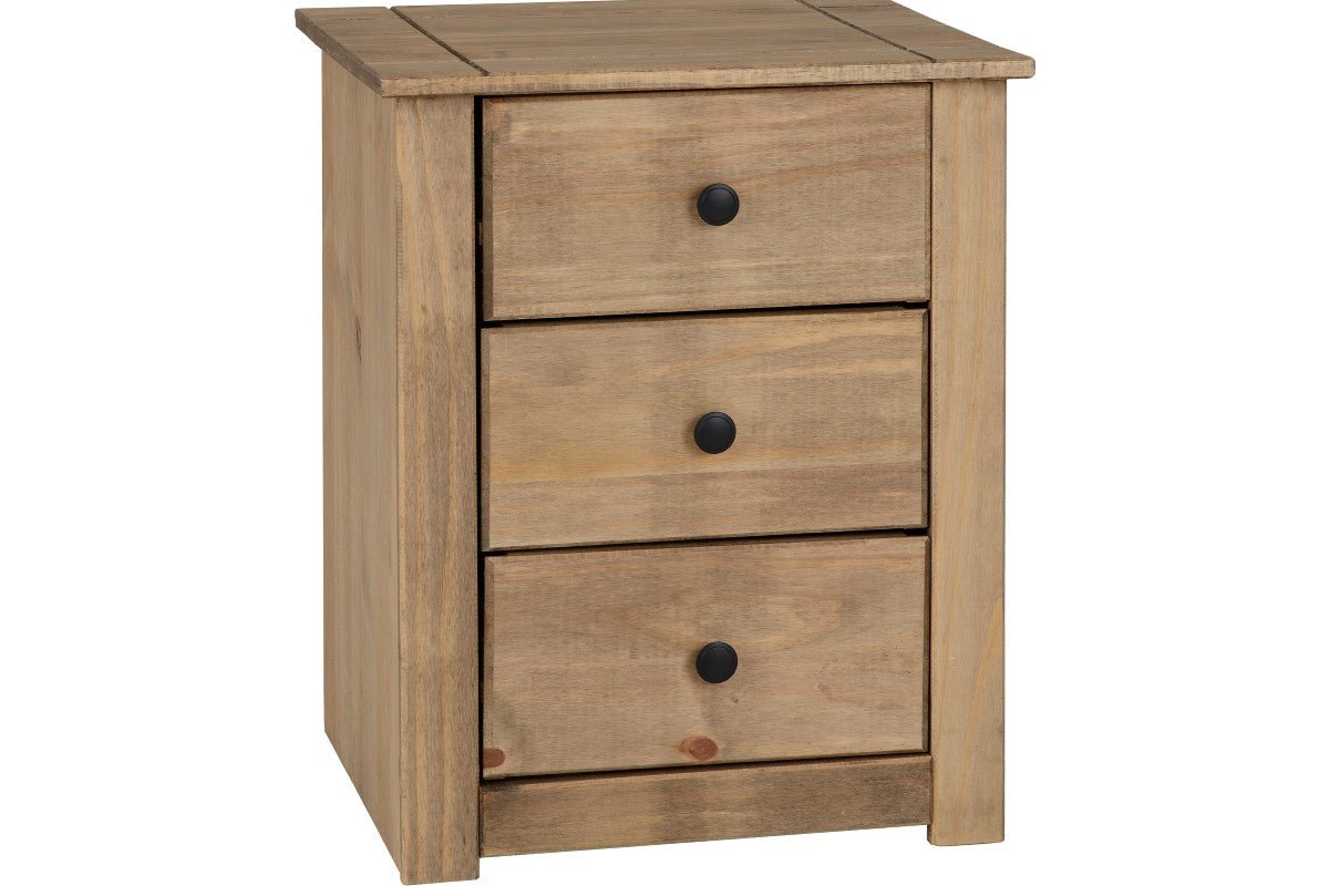 Panama 3 Drawer Bedside Table - Seconique