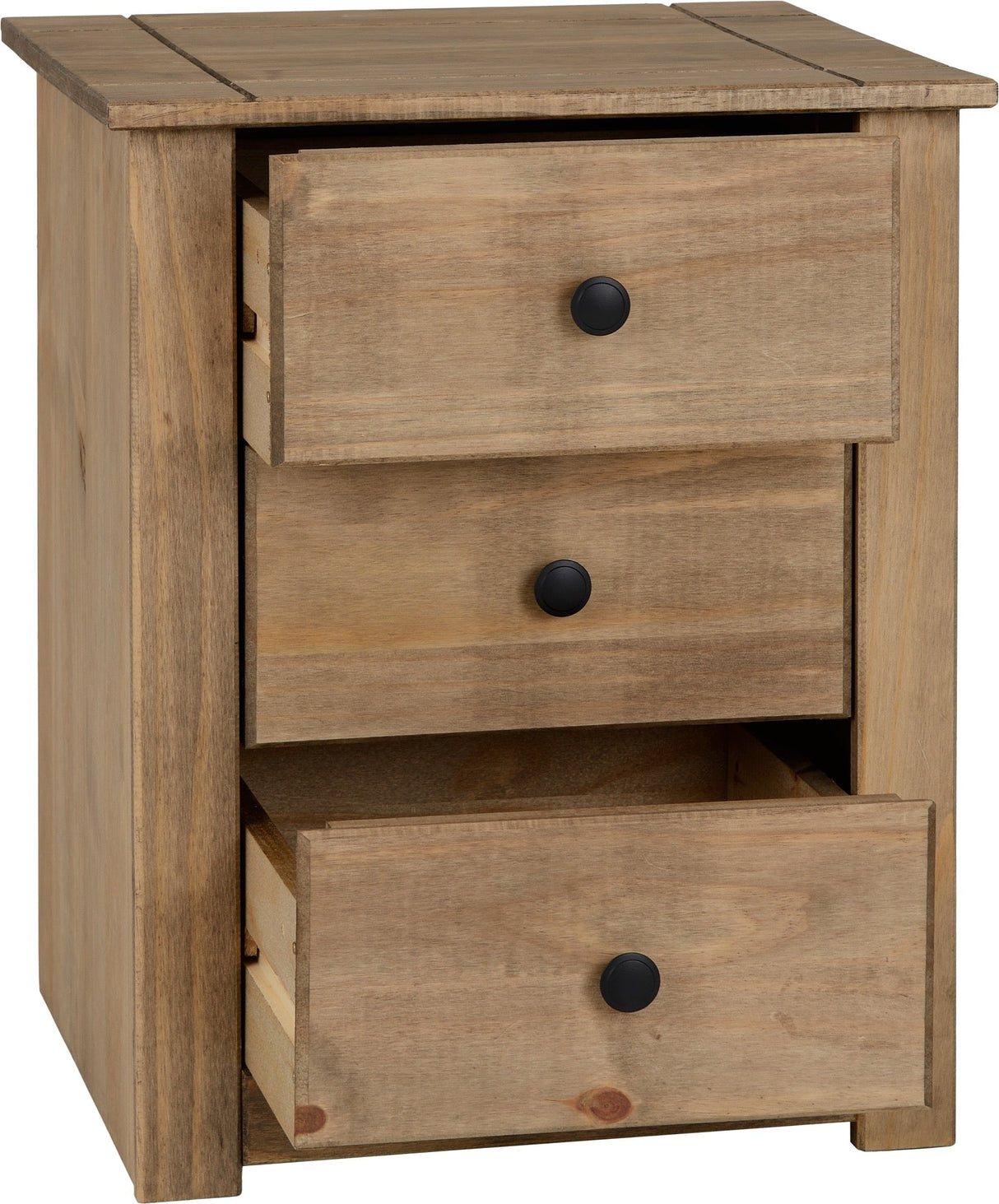 Panama 3 Drawer Bedside Table - Seconique