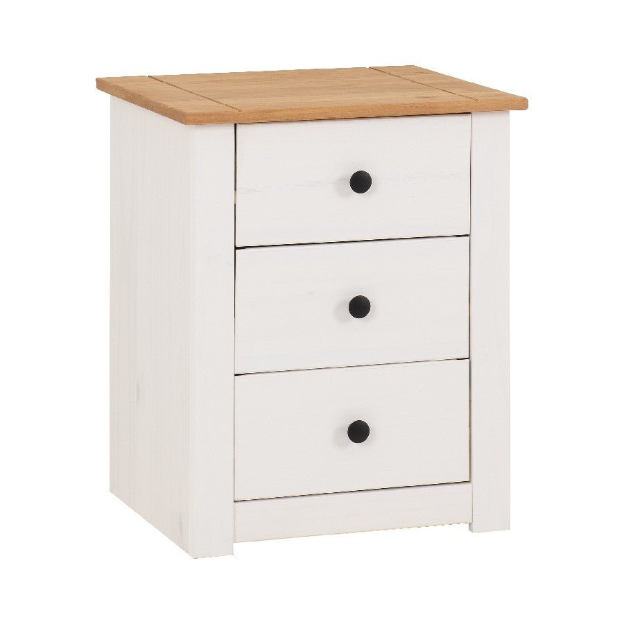 Panama 3 Drawer Bedside Table - Seconique