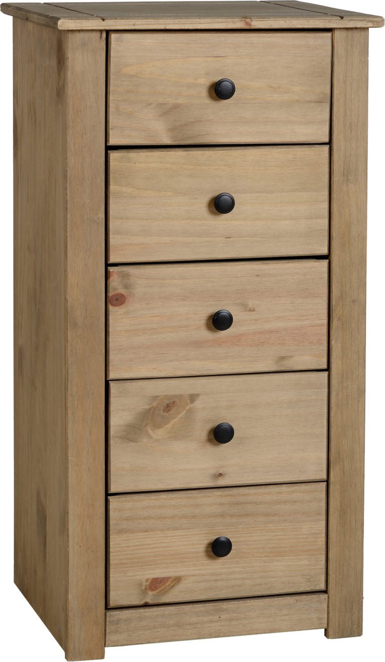 Panama 5 Drawer Narrow Chest Tallboy - Seconique
