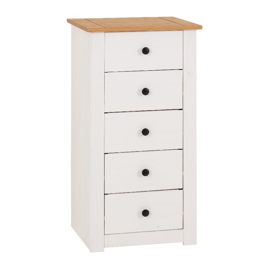Panama 5 Drawer Narrow Chest Tallboy - Seconique