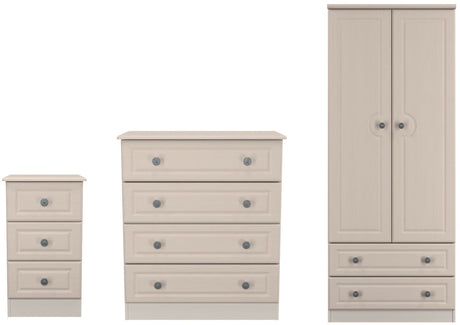 Pembroke 3 Drawer Bedside, 4 Drawer Chest & Wardrobe - Welcome Furniture