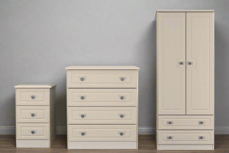 Pembroke 3 Drawer Bedside, 4 Drawer Chest & Wardrobe - Welcome Furniture