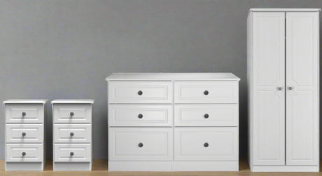 Pembroke 3 Drawer Bedside, 6 Drawer Chest & Wardrobe - Welcome Furniture