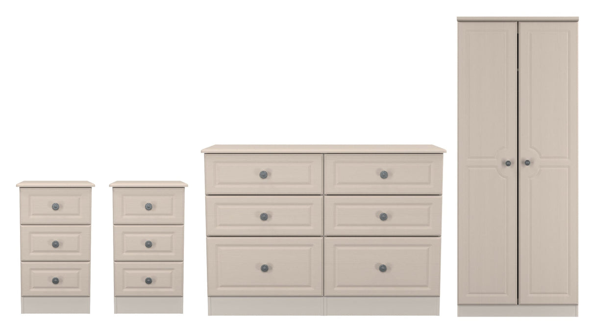 Pembroke 3 Drawer Bedside, 6 Drawer Chest & Wardrobe - Welcome Furniture