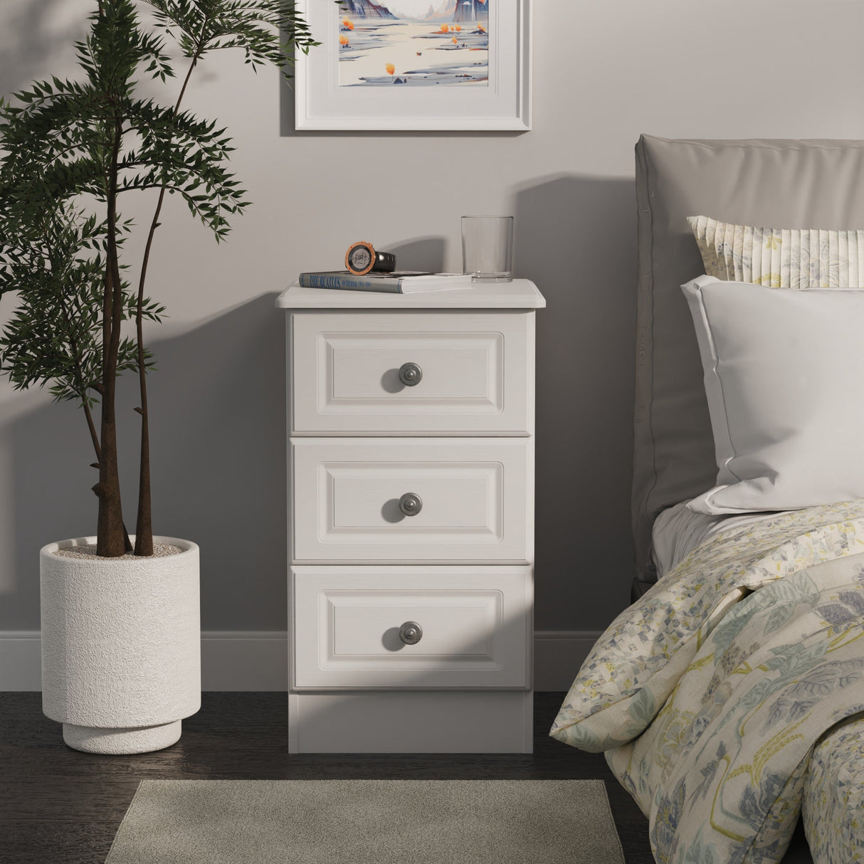 Pembroke 3 Drawer Bedside Cabinet - Welcome Furniture