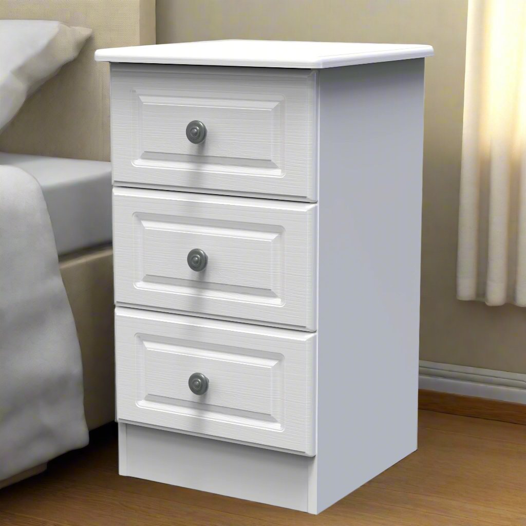 Pembroke 3 Drawer Bedside Cabinet - Welcome Furniture