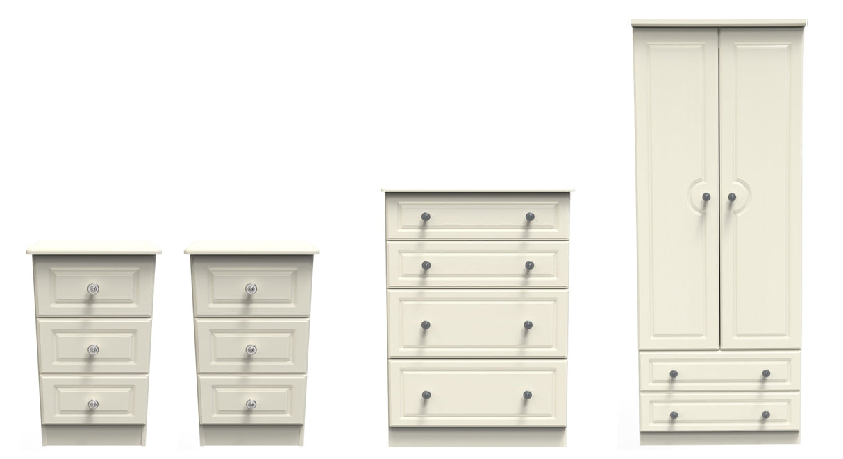 Pembroke 3 Drawer Bedsides, 4 Drawer Chest & Wardrobe - Welcome Furniture